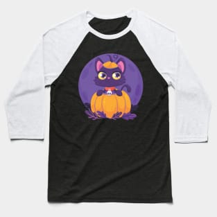 cat in the pumpkin Baseball T-Shirt